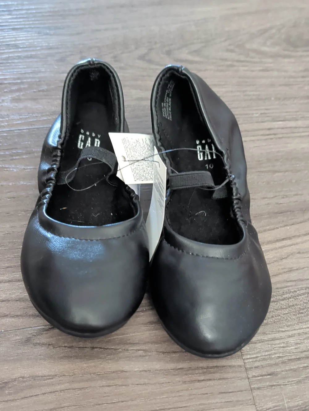 GAP Girls Black Elastic-Strap Ballet Flats